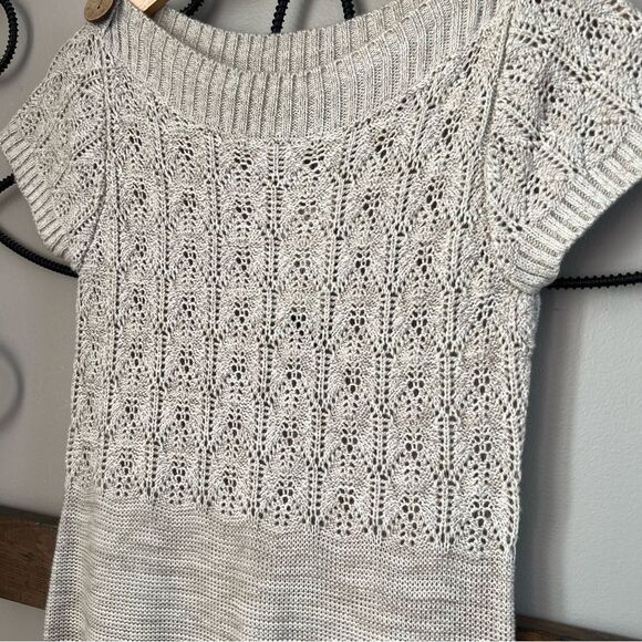 HeartSoul Y2K Knitted Crocheted Cap Sleeve Sand Color Button Sweater Dress SZ S - Picture 4 of 13